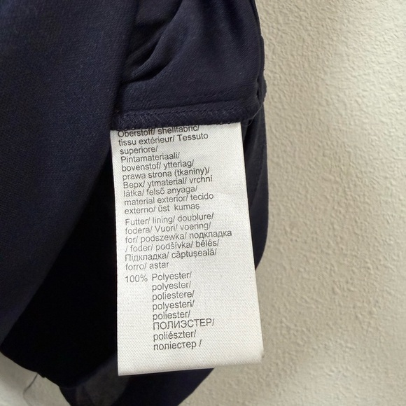 VENUS Navy Beaded V-Neck Sleeveless Dress Size 2 Double Layer Sheer Overlay - Picture 9 of 12